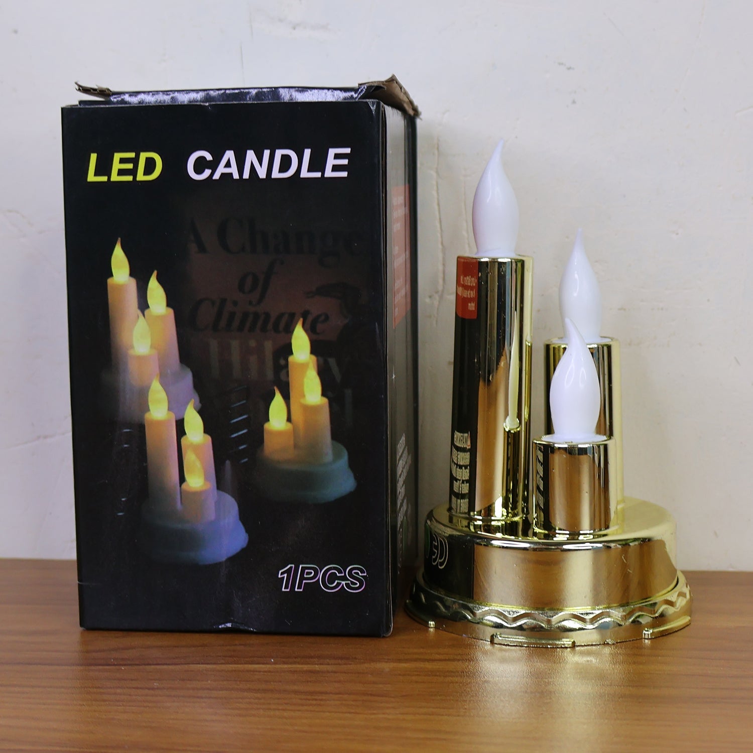 LED Flameless Candle Lamp with Triple Candle Design (1 Pc) LED Flameless Candle Lamp with Triple Candle Design (1 Pc)